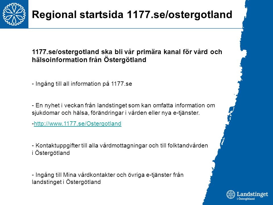 Regional startsida 1177.se/ostergotland