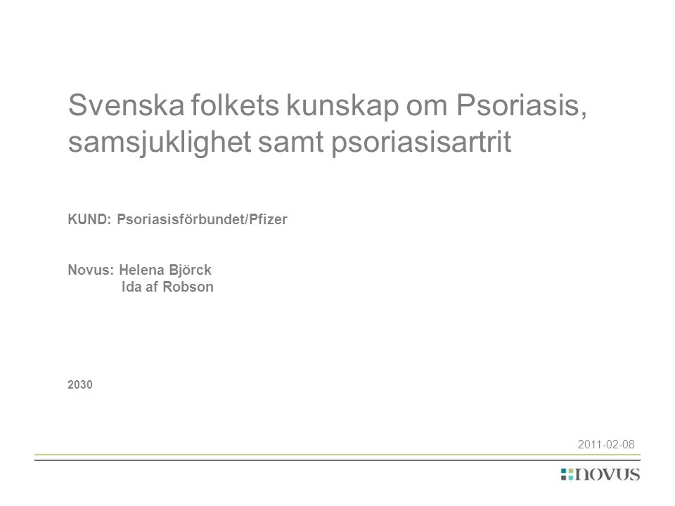 Svenska folkets kunskap om Psoriasis, samsjuklighet samt psoriasisartrit