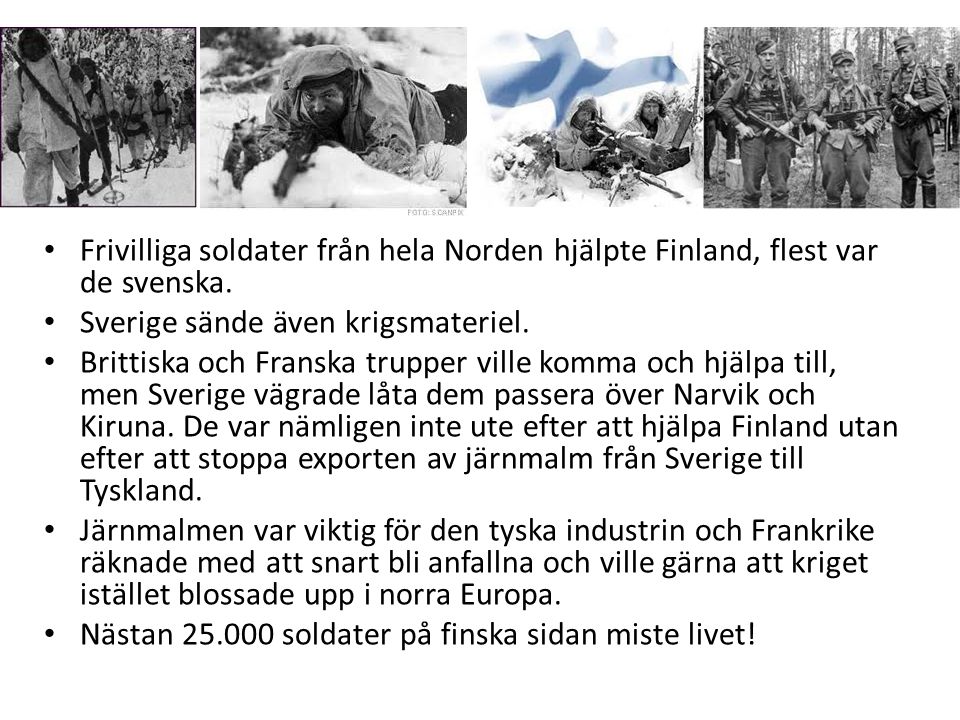 Frivilliga soldater från hela Norden hjälpte Finland, flest var de svenska.