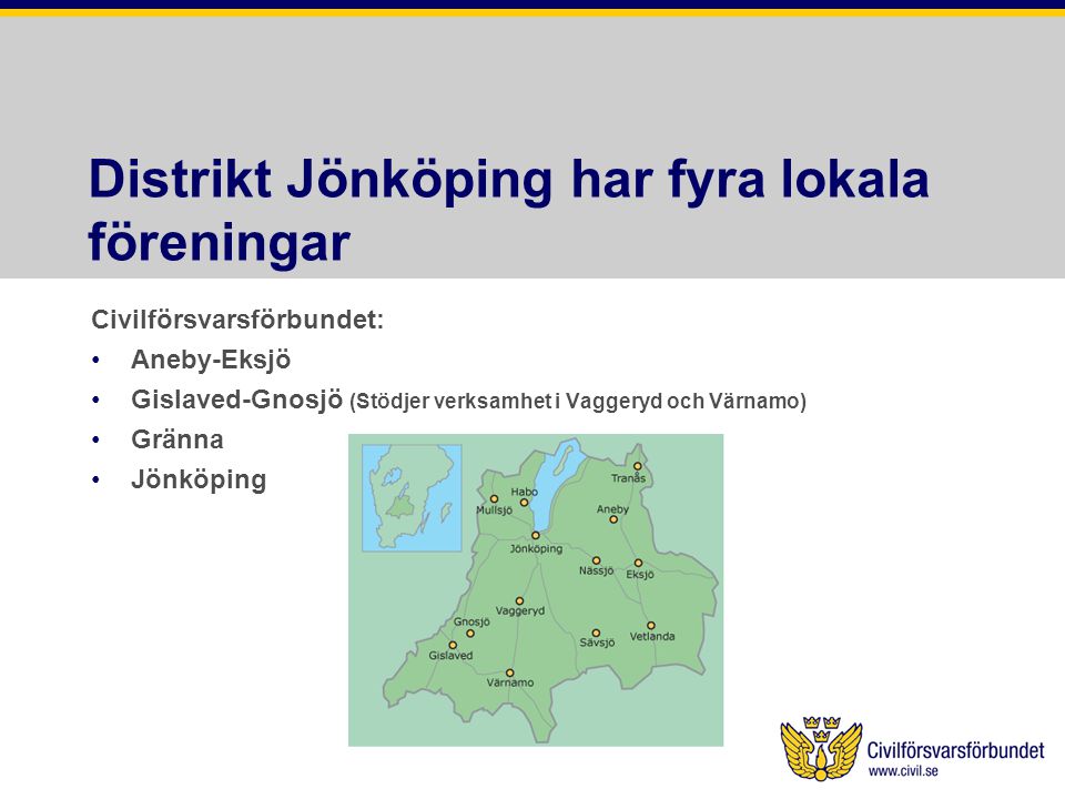 Distrikt Jönköping har fyra lokala föreningar