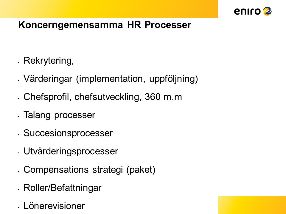 Koncerngemensamma HR Processer