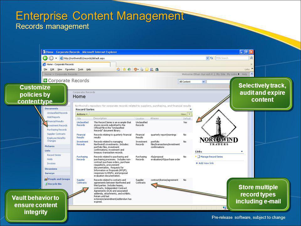 Enterprise Content Management Records management