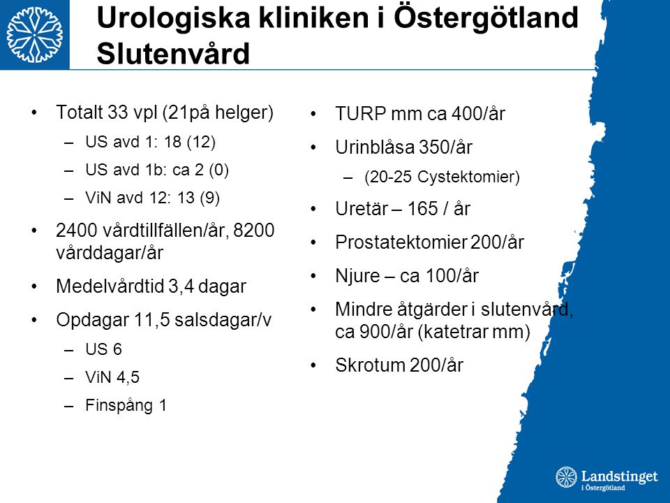 Urologiska kliniken i Östergötland Slutenvård