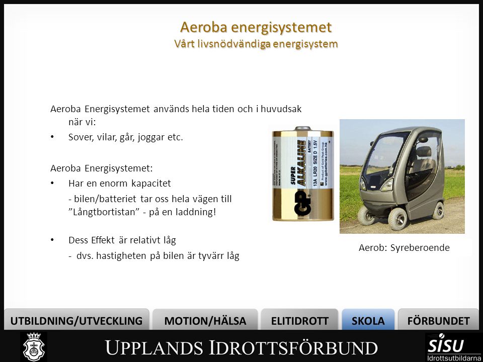 Aeroba energisystemet Vårt livsnödvändiga energisystem