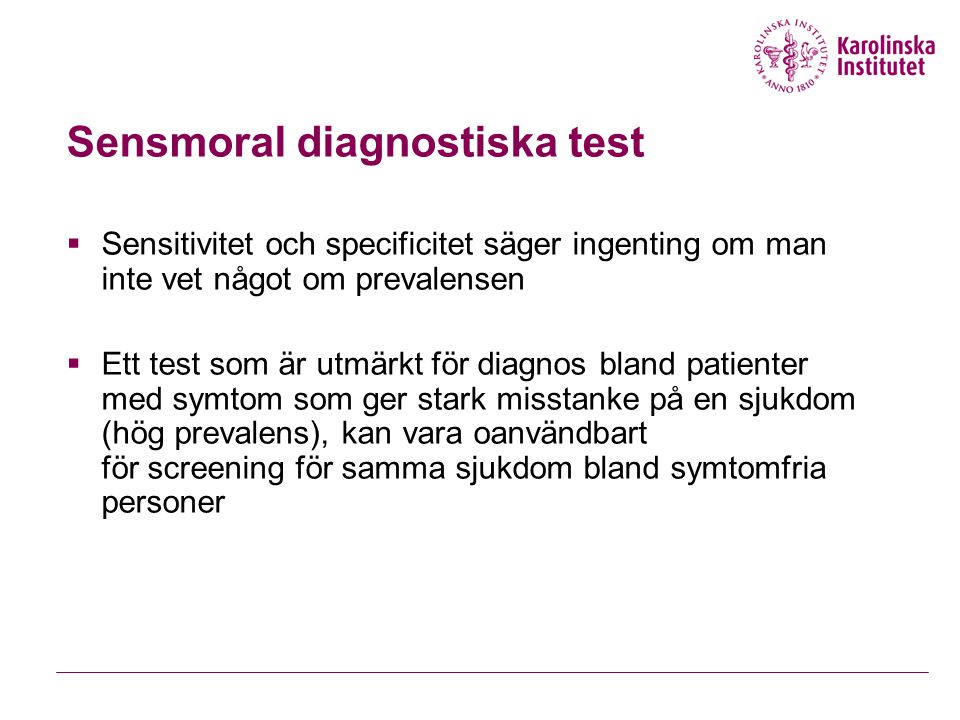 Sensmoral diagnostiska test
