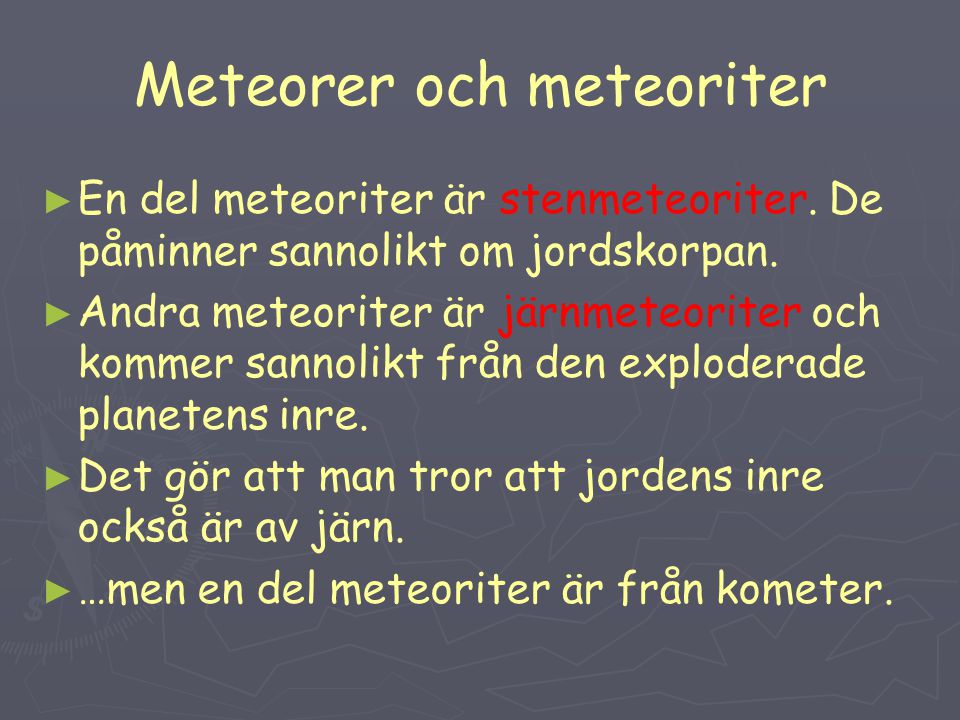 Meteorer och meteoriter