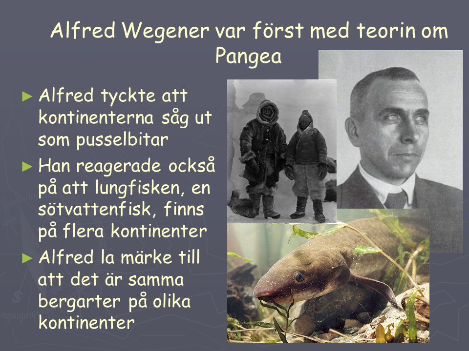Alfred Wegener var först med teorin om Pangea