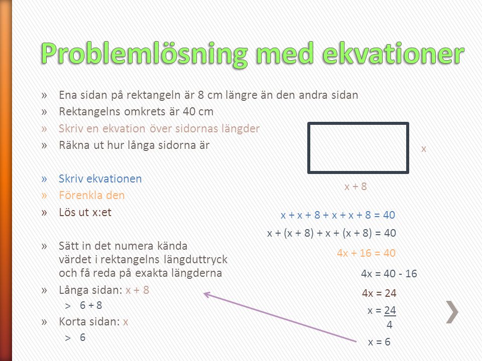 Problemlösning med ekvationer