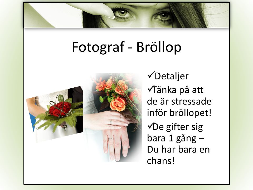 Fotograf - Bröllop Detaljer