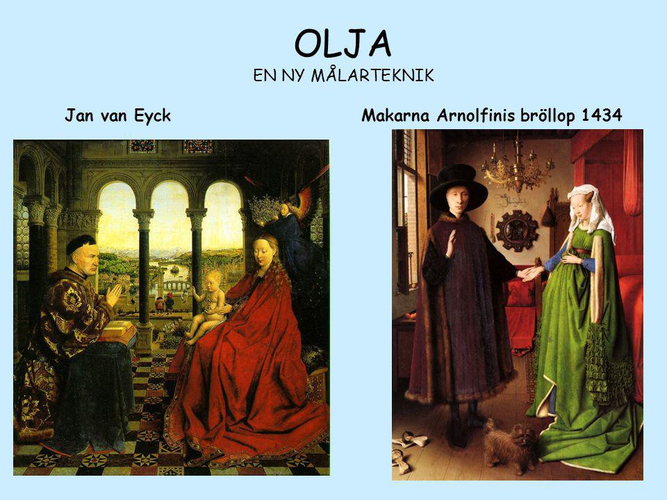 OLJA EN NY MÅLARTEKNIK Jan van Eyck Makarna Arnolfinis bröllop 1434
