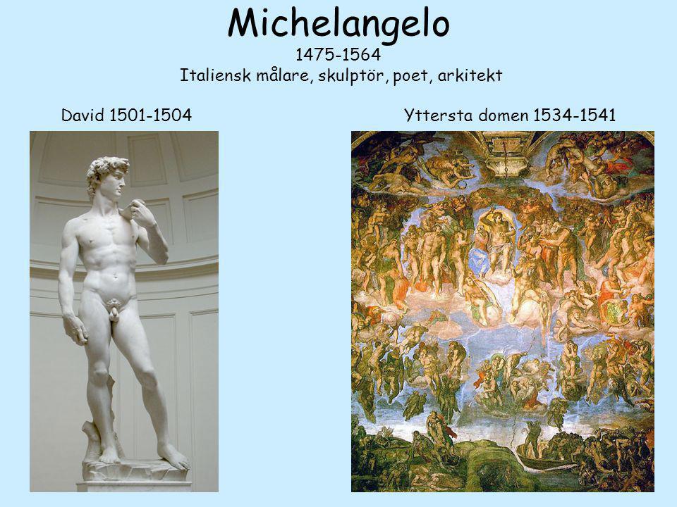 Michelangelo Italiensk målare, skulptör, poet, arkitekt David Yttersta domen