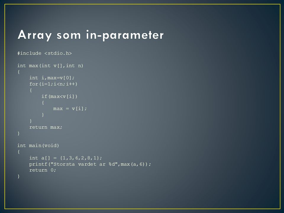Array som in-parameter