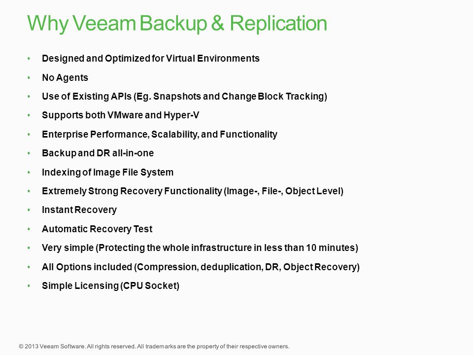 Why Veeam Backup & Replication
