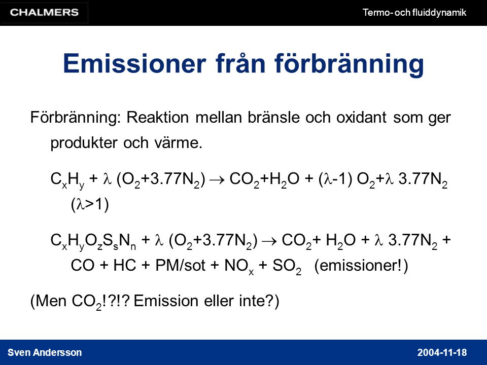 Emissioner från förbränning