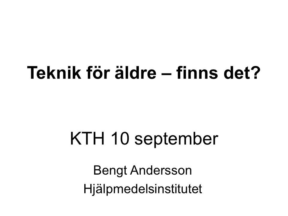 Bengt Andersson Hjälpmedelsinstitutet