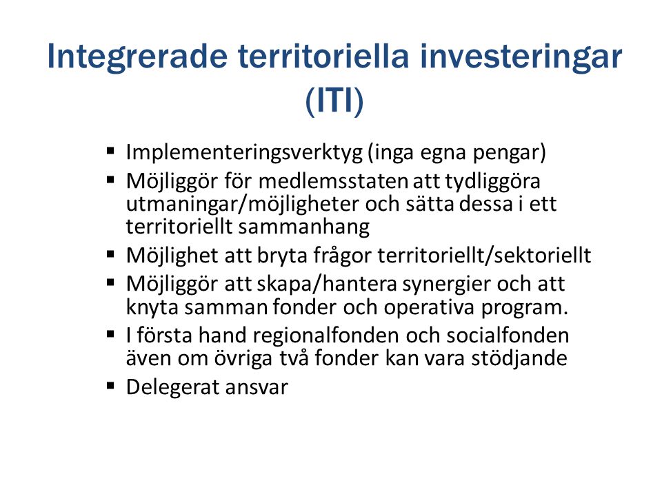 Integrerade territoriella investeringar (ITI)
