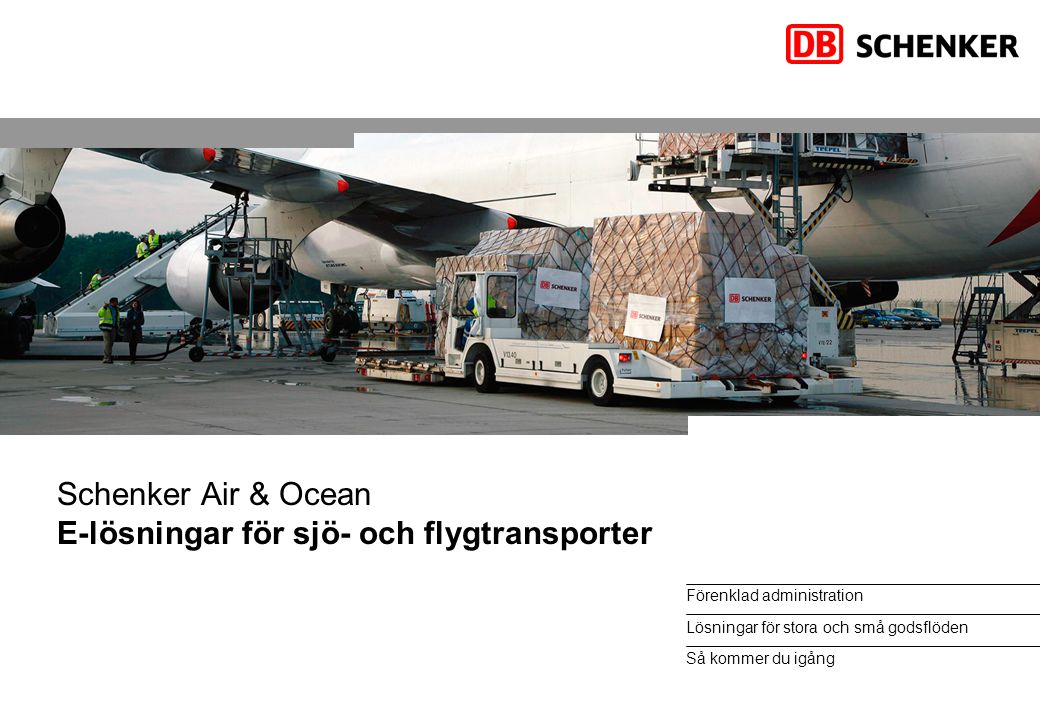 Schenker Air & Ocean E-lösningar för sjö- och flygtransporter