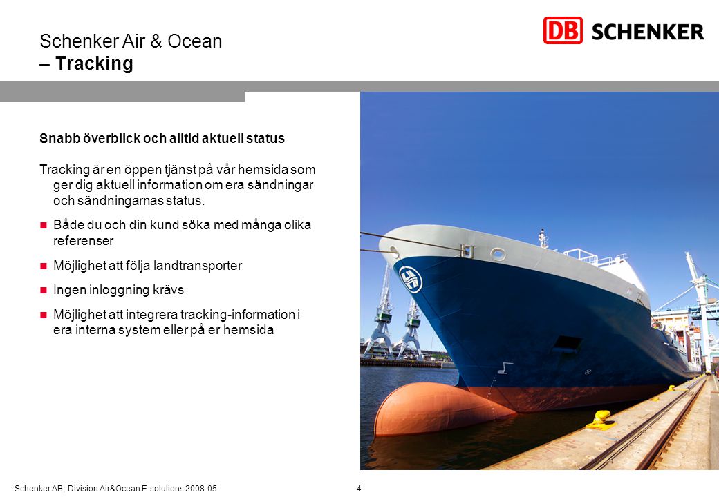 Schenker Air & Ocean – Tracking