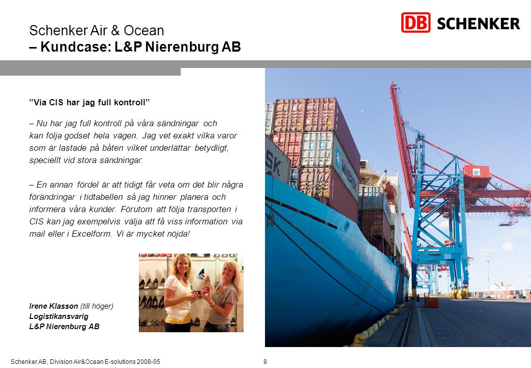 Schenker Air & Ocean – Kundcase: L&P Nierenburg AB