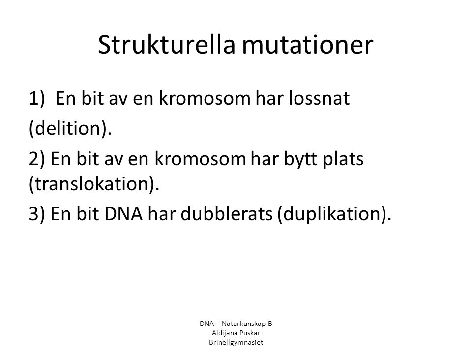 Strukturella mutationer