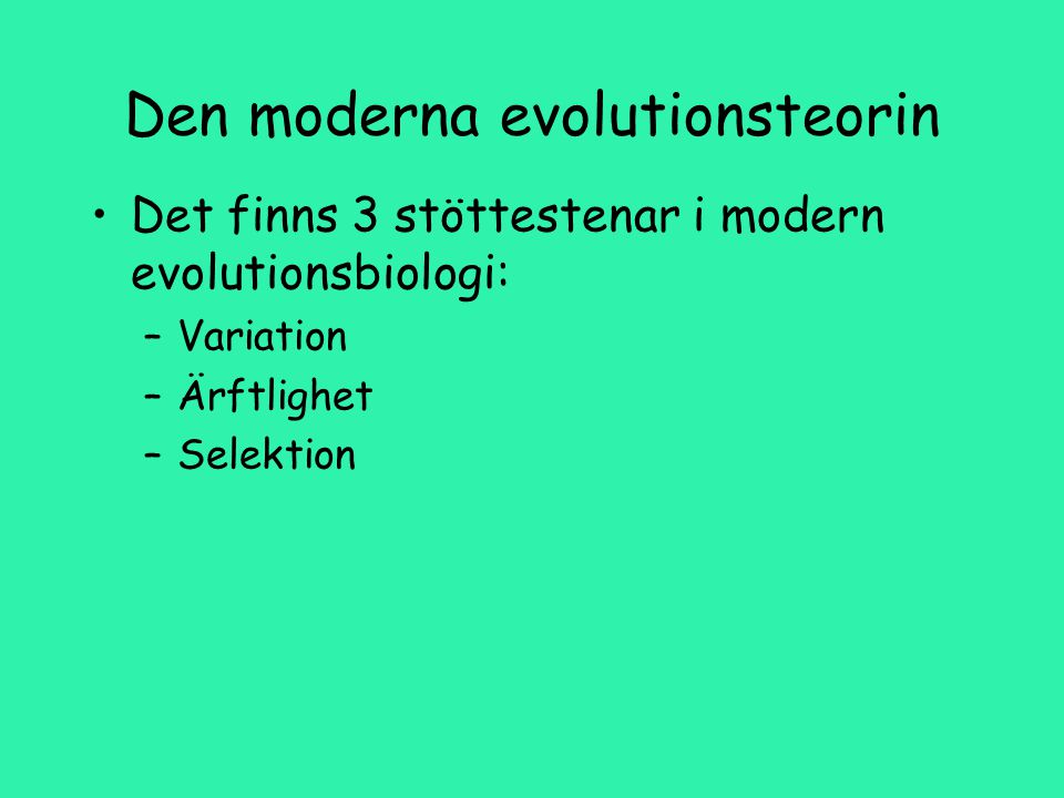 Den moderna evolutionsteorin