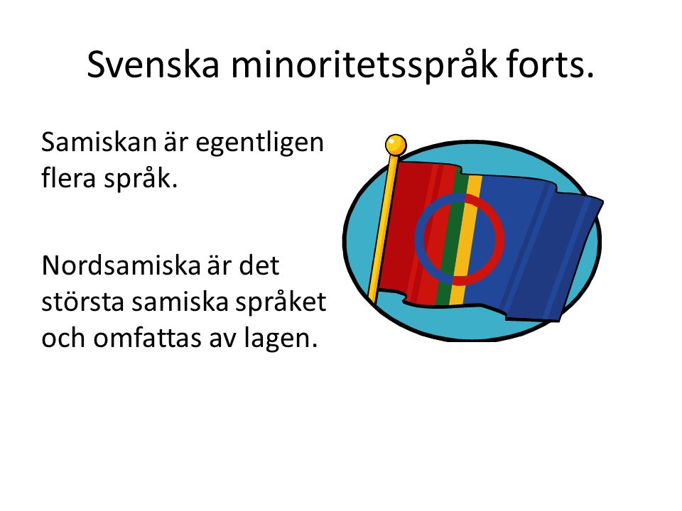 Svenska minoritetsspråk forts.