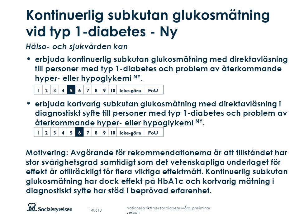 Kontinuerlig subkutan glukosmätning vid typ 1-diabetes - Ny