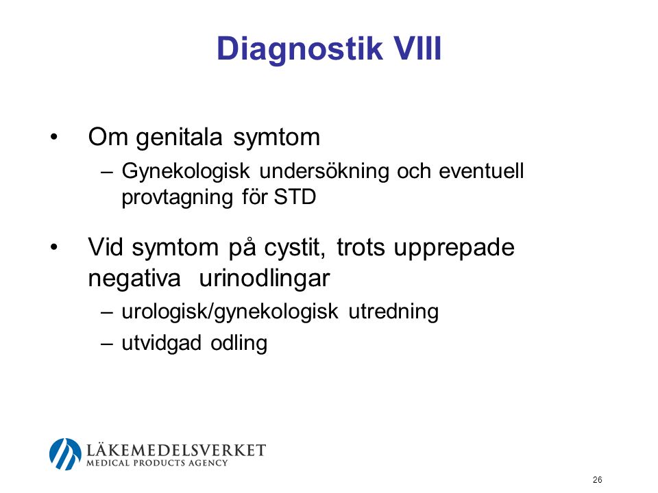 Diagnostik VIII Om genitala symtom