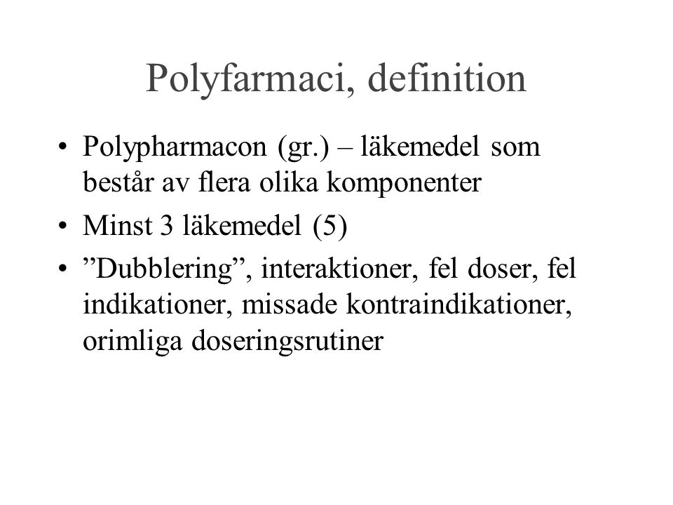 Polyfarmaci, definition