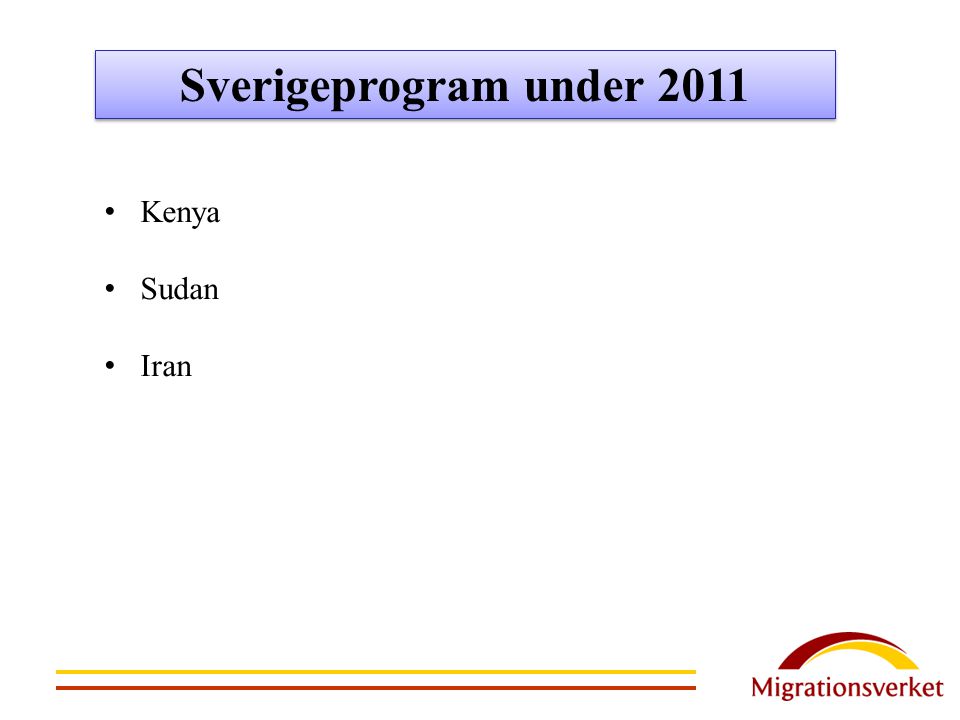 Sverigeprogram under 2011 Kenya Sudan Iran