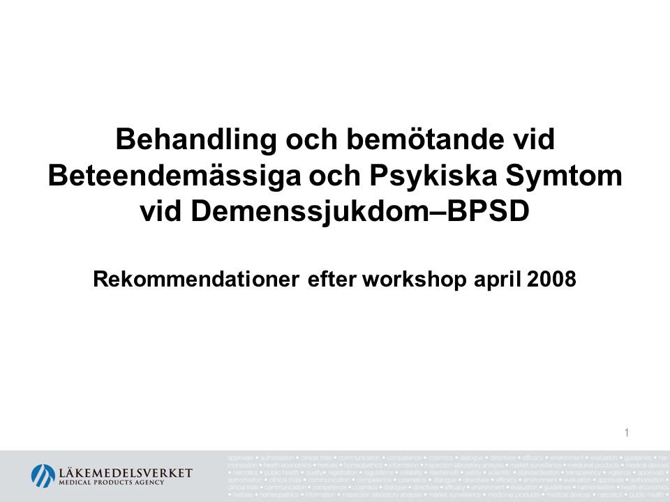 Rekommendationer efter workshop april 2008