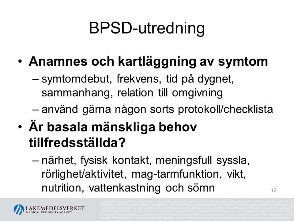 BPSD-utredning Anamnes och kartläggning av symtom