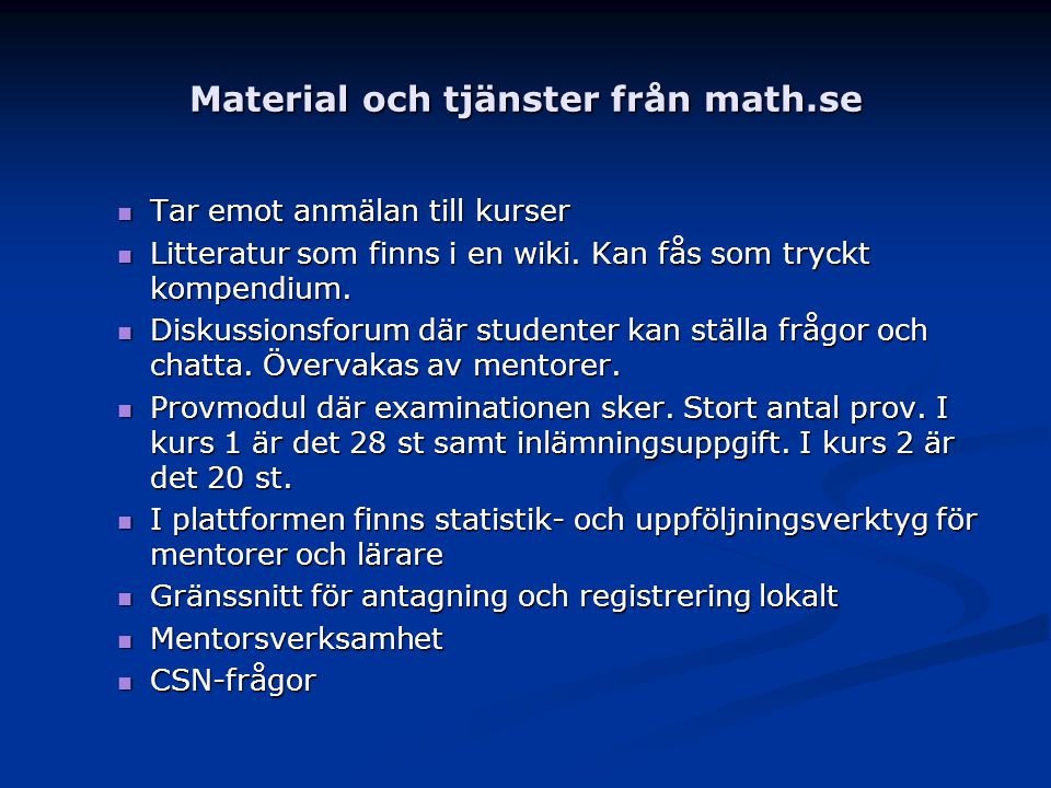 Material och tjänster från math.se