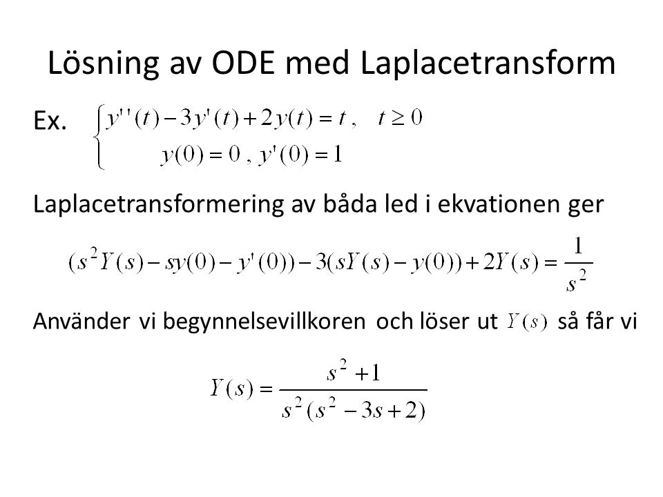 Lösning av ODE med Laplacetransform