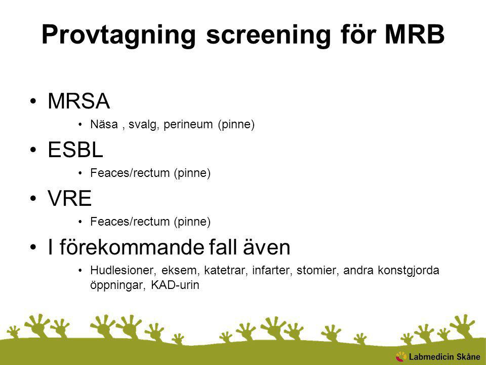 Provtagning screening för MRB