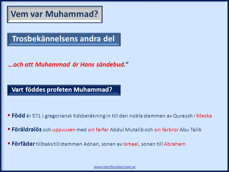 Vem var Muhammad Trosbekännelsens andra del