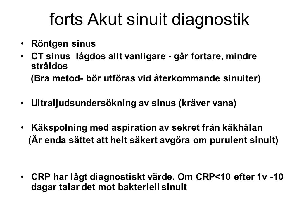 forts Akut sinuit diagnostik