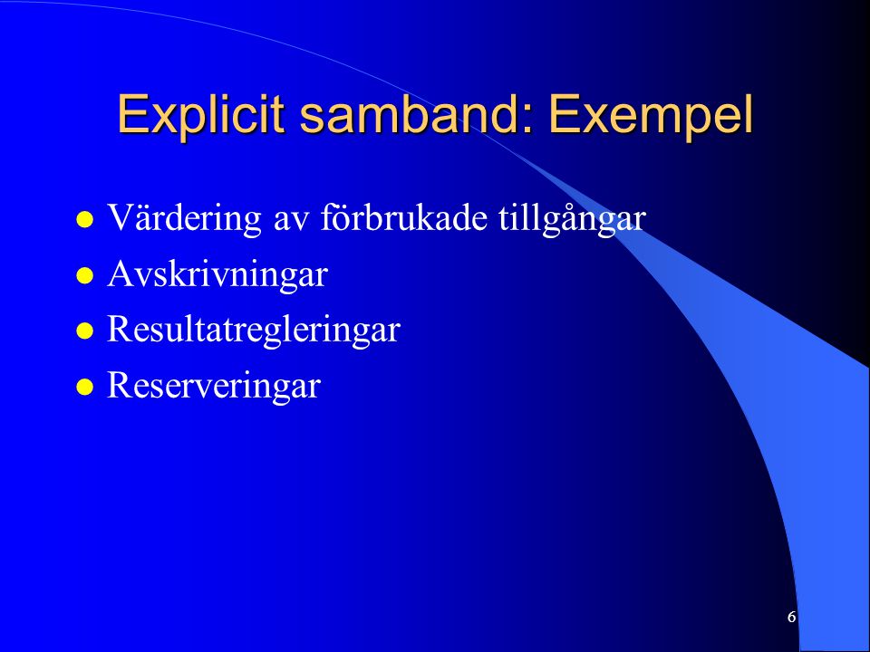 Explicit samband: Exempel