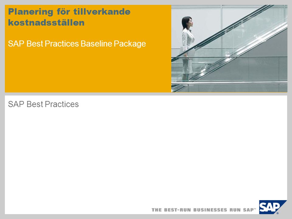 Planering för tillverkande kostnadsställen SAP Best Practices Baseline Package