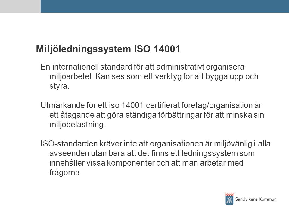 Miljöledningssystem ISO 14001