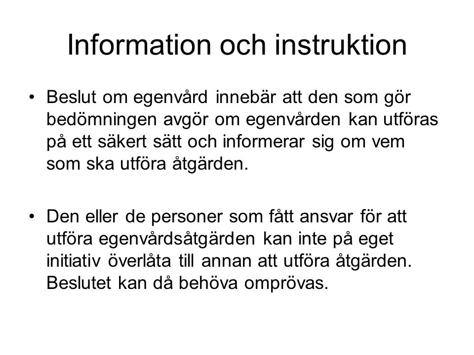 Information och instruktion