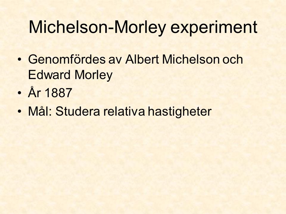 Michelson-Morley experiment