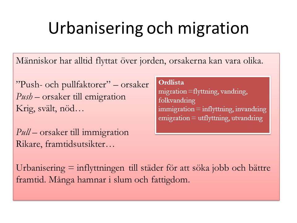 Urbanisering och migration