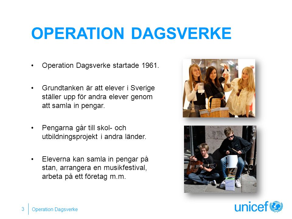 Operation dagsverke Operation Dagsverke startade 1961.