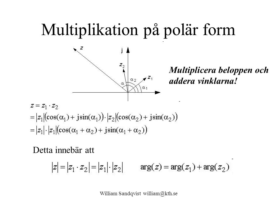 Multiplikation på polär form