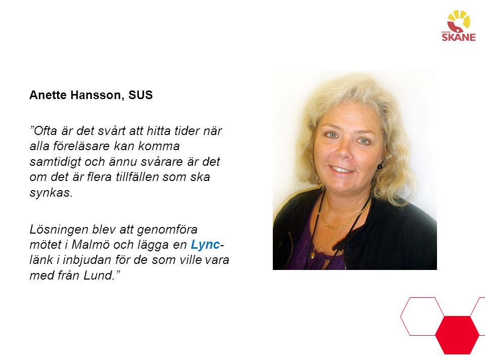 Anette Hansson, SUS
