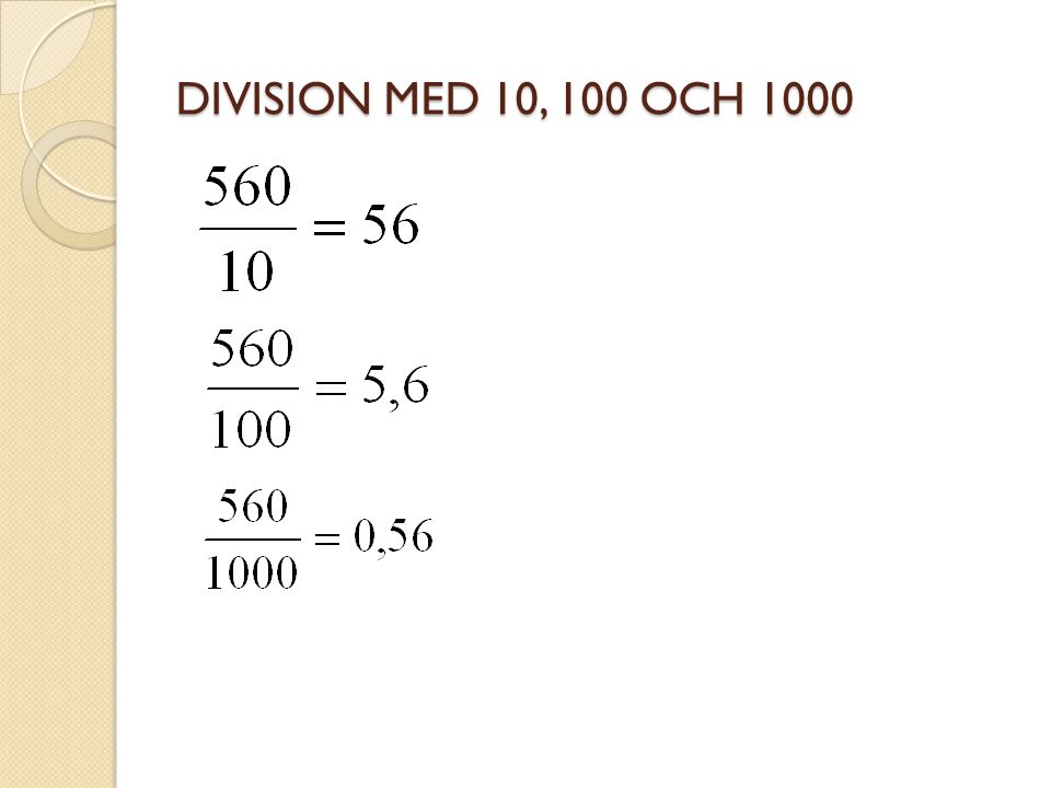 DIVISION MED 10, 100 OCH 1000