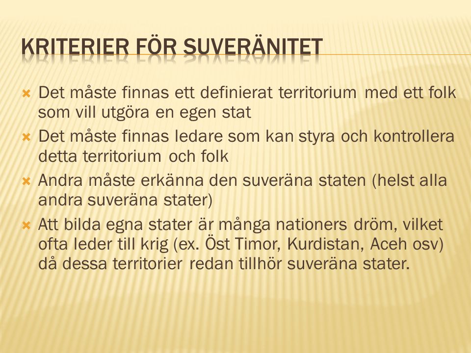 Kriterier för suveränitet