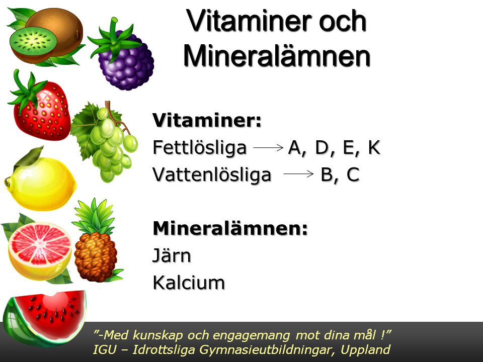 Vitaminer och Mineralämnen