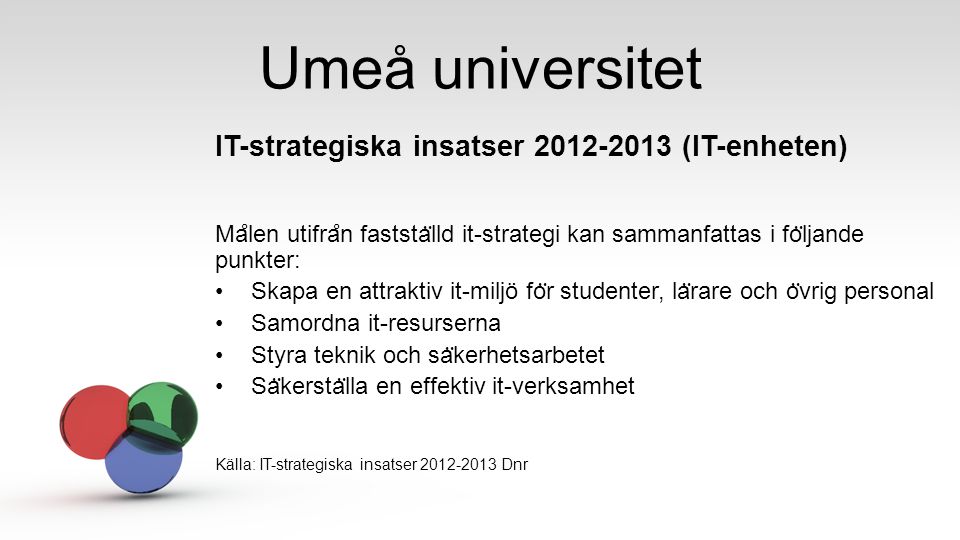 Umeå universitet IT-strategiska insatser (IT-enheten)